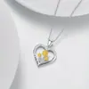 Colar com Pingente de Flor Bonita em Formato de Coração Moda Versátil Exquisito Comemorativo Novo Distintivo Criativo Brilhante Joia Colar