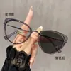 Óculos Planos Fotocromáticos Metal Retro Olho de Gato Óculos Planos Modernos High-End Anti-Luz Azul Descoloração Óculos