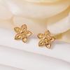 TOHM Diseño de Nicho Pendientes de Flor de Alta Gama No Alérgicos Acero Inoxidable Moda Pendientes Sencillos de Rosa