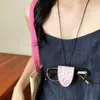 Accesorio de collar con clip para gafas de cordón de cuero estilo coreano con estampado de lunares y leopardo, cadena para suéter de estilo fresco y dulce, collar versátil para mujer
