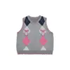 Wuli Bu Yi [Processamento Personalizado] Estilo Academia Britânica Outono Tricô Jacquard Colete Suéter Cardigã Camisa com Gola Peter Pan