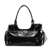 Bolsa Tote de Couro Encerado Fashionável para o Dia a Dia de Mulheres, Novo Modelo Outono 2026, Grande Capacidade, Bolsa de Ombro Biker com Moda Vintage