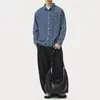 Camisa de mezclilla estilo workwear retro americano 2026, estilo old money, prenda exterior de alta gama para hombre, corte holgado, versátil, camisa casual de manga larga