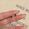Pendientes de mariposa azul de aceite de plata 999 para mujer, simples, compactos, mini, de personalidad, con cierre de tornillo 8387D