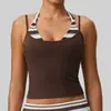 Chaleco de Fitness Cepillado Transfronterizo de Moda con Lunares, Falso Dos Piezas con Almohadillas en el Pecho, Ropa Deportiva de Fitness, Secado Rápido, Ropa de Yoga