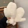 Luvas de Dedo Inteiro de Pelúcia de Ursinho Fofo para Mulheres Mittens de Ciclismo de Inverno Luvas de Algodão para Ciclismo com Forro de Fleece Quente e Espesso Inverno