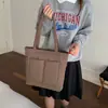 Nova Bolsa de Tecido de Algodão Versátil Casual Leve Cor Sólida Bolsa de Pano Bolsa Tote para Ir ao Trabalho/Comunicação Bolsa de Mão para Comunicação Bolsa de Axila