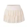Falda de pastel plisada de malla para mujer Verano 2025 Nueva Dulce Chica Picante Deseo Puro Cintura Alta Antideslumbrante Adelgazante Falda