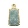 Colgante de Jade Birmano Natural Grado A Agua Azul Diseño de Paisaje Propicio Modelo Unisex Tipo Variedad 9015