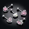 Novo Anel de Umbigo Rosa Gatinho Kt em Aço Inoxidável Estilo Europeu e Americano, Piercing de Umbigo Doce Cool Estilo Hot Girl Tendência