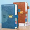 Agenda diaria versión inglesa 2027 transfronteriza, calendario de una página por día, manual de eficiencia horaria, cuaderno personalizable