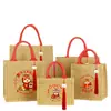 Bolsa de Lona Impermeable Engrosada con Logo Personalizado Bolso Promocional para Reunión Anual Estilo Chino Gran Capacidad Bolsa de Lona