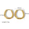 Europa e Estados Unidos brincos de linha geométrica simples de moda brincos de aço inoxidável de ouro 18K brincos de personalidade de alto senso brincos femininos atacado