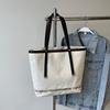 Bolsa Tote de Lona Estampada com Letras em Contraste de Cor Gentle Woman 2024 Nova Bolsa de Ombro Versátil