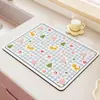 Alfombrilla escurridora de cocina de tierra de diatomeas, alfombrilla absorbente para encimera, antideslizante, aislamiento térmico, absorbente de aceite, limpiable, no lavable, alfombrilla para platos, alfombrilla para comedor doméstico