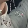 Collar de Mariposa Rosa para Niñas, Diseño de Nicho, Cadena para Clavícula Hip-Hop, Diseño de Alta Gama, Collar de Moda, Lujo Ligero