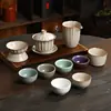 Conjunto de Chá Cerâmico Cinco Fornos Famosos Caixa de Presente para Casa e Escritório, Conjunto Completo de Chá Kung Fu, Item de Lembrança e Presente