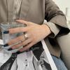 Anillo Popular de Patrón de Nueva Ola Estilo Coreano para Mujer, Anillo Abierto Vintage de Letras Estilo Hong Kong Resistente, Elegante Anillo para Dedo Índice