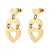 Pendientes de borla de corazón bohemio acero inoxidable LoveDrop moda femenina romántico joyería de boda regalo para pareja