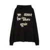 Camiseta Unisex de Manga Larga Holgada con Estampado de Letras Lavada y Desgastada Estilo Hip-Hop de Calle de Moda Otoño para Pareja Transfronteriza
