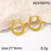 Moda Europea y Americana Geométricos Exquisitos Pendientes de Acero de Titanio Chapados en Oro de 18K Forma de U de Gama Alta Simple Accesible Lujo Versátiles Pendientes Venta al por Mayor