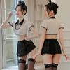 Ropa Interior Sexy de Encaje Transparente para Primera Vez Falda Corta Uniforme Tentación Juego de Rol Femenino Tallas Grandes Europeas y Americanas