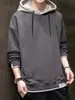 Moletom com Capuz Falso de Duas Peças para Homens Primavera e Outono Novo Solto Casual Manga Longa Camisa Estudante Estilo Coreano Ins Tendência Moletom