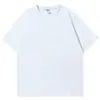 Verão 2026 Novo 400g Azul Leite Manga Curta Camiseta Algodão Puro Estilo de Rua Solta Meia Manga Feminina Cor Sólida Top Casal
