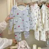 Novo Conjunto de Outono para Crianças Roupas e Calças Conjunto Meninos Meninas Roupa Íntima 100% Algodão Conjunto de Roupa de Casa Pijama Algodão com Lycra
