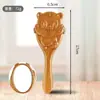 Peine Oval Pequeño con Cojín de Aire Gato Yuanbao Tallado Peine para Parte Superior de la Cabeza Esponjoso Peine Pequeño Portátil para Estudiantes Peine Portátil Pequeño de Sándalo Peine con Bolsa de Aire