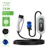 Pistola de Carregamento Padrão Europeu Tipo 2 7Kw Carregador AC para Veículos de Nova Energia Evcharger Estação de Carregamento Transfronteiriça