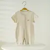Mameluco de Bebé Verano Algodón Completo Delgado Manga Corta 0-1 Año Bodysuit para Recién Nacidos Niños Niñas Ropa para Aire Acondicionado Monos