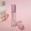 Shanyi Novo Modelo Tubo Redondo Rosa para Gloss Labial, Tubo Transparente para Brilho Labial, Tubo de Plástico para Óleo Labial, Materiais de Embalagem Cosmética Atacado