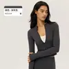 Chamarra de Yoga de Terciopelo Talla Grande para Mujer, Adelgazante, Amigable con la Piel, Top de Fitness con Agujeros para Pulgar, Ropa Deportiva Cálida para Exteriores, Adelgazante, Invierno