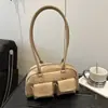 Bolsa Tote Vintage para o Dia a Dia, Bolsa de Mão com Bolso Duplo, Novo Modelo 2026, Bolsa de Ombro Única Elegante e da Moda para Mulheres