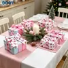 Cinta con estampado de lazo de rugby transfronterizo del fabricante, cinta de poliéster a rayas de cuadros rosas, cinta de imitación lino para manualidades