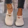 Zapatos de Mujer Tallas Grandes Transfronterizos 2025 Verano Nuevos Estilo Europeo y Americano Punta Redonda Sin Cordones Cubierta Completa Color Sólido Planos Zapatos Birkenstock