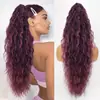 Coleta Sintética Estilo Europeo y Americano para Mujer, Cabello Largo Rizado Ondulado, Rizado Tipo Maíz Esponjoso, Coleta con Pinza de Garra, Fibra de Alta Temperatura