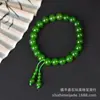 Pulsera de Cuentas Redondas de Zafiro de Taiwán de Xinjiang para Mujer, Pulsera de Jade Multi-Tesoro de Jaspe, Cuarcita Verde Espinaca, Venta Directa