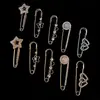 Alfiler de Seguridad con Tachuelas de Diamante para Ropa, Broche Versátil Anti-Exposición, Broche de Letra, Alfiler de Seguridad Grande con Pedrería para Cárdigan de Mujer