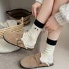 Calcetines Lindos de Cachorro para Mujer, Calcetines de Media Pantorrilla para Otoño e Invierno, Calcetines Holgados Bordados de Dibujos Animados, Bloques de Color Estilo Japonés, Combinados con Zapatillas de Entrenamiento Alemanas, Calcetines Largos