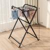 Arara de Roupas de Chão Doméstica Dobrável Quarto Cabide de Casaco Dormitório Simples Interno Varanda Barra de Roupa Fresca