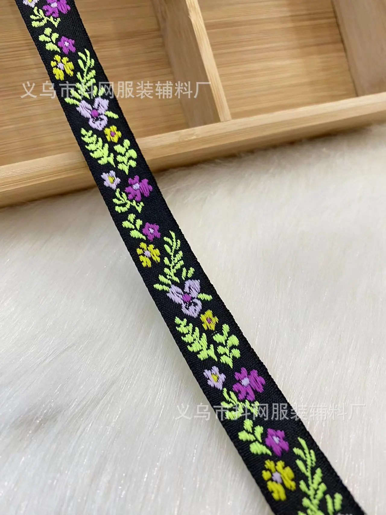 2cm花草提花刺绣织带发饰头饰演出服装辅料