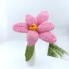 Tulipanes de Flor Abierta, Tejidos a Mano, Hilo Flores Eternas, Ramo Terminado Regalo