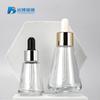 Frasco gotero cónico de 15 ml y 30 ml para esencia hidratante blanqueadora facial, frasco de vidrio para reactivo farmacéutico.