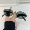 Gafas de sol de metal con montura ovalada, estilo europeo y americano transfronterizo, 2024, nuevas, moda simple, protección solar, para hombre y mujer, venta al por mayor