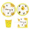 Mm036 Abeja Fiesta Flor Miel Fiesta Navideña Pancarta 8 Personas 4 Piezas Plato de Papel Servilleta Vaso de Papel