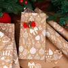 Papel de Regalo Blanco Popular Transfronterizo para Navidad Rollo Grande de 3m10m Papel de Regalo Papel Kraft Amarillo Retro
