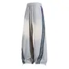 Pantalones Deportivos Unisex de Seda Helada con Tres Rayas para Hombre, Pantalones Deportivos de Pierna Recta Sueltos de Verano Estilo Americano con Efecto de Caída, Pantalones de Pierna Ancha