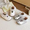 Zapatos de Cuero para Niñas 2026 Primavera Zapatos Mary Jane de Princesa Francesa para Bebés con Velcro Suela Suave Planos
